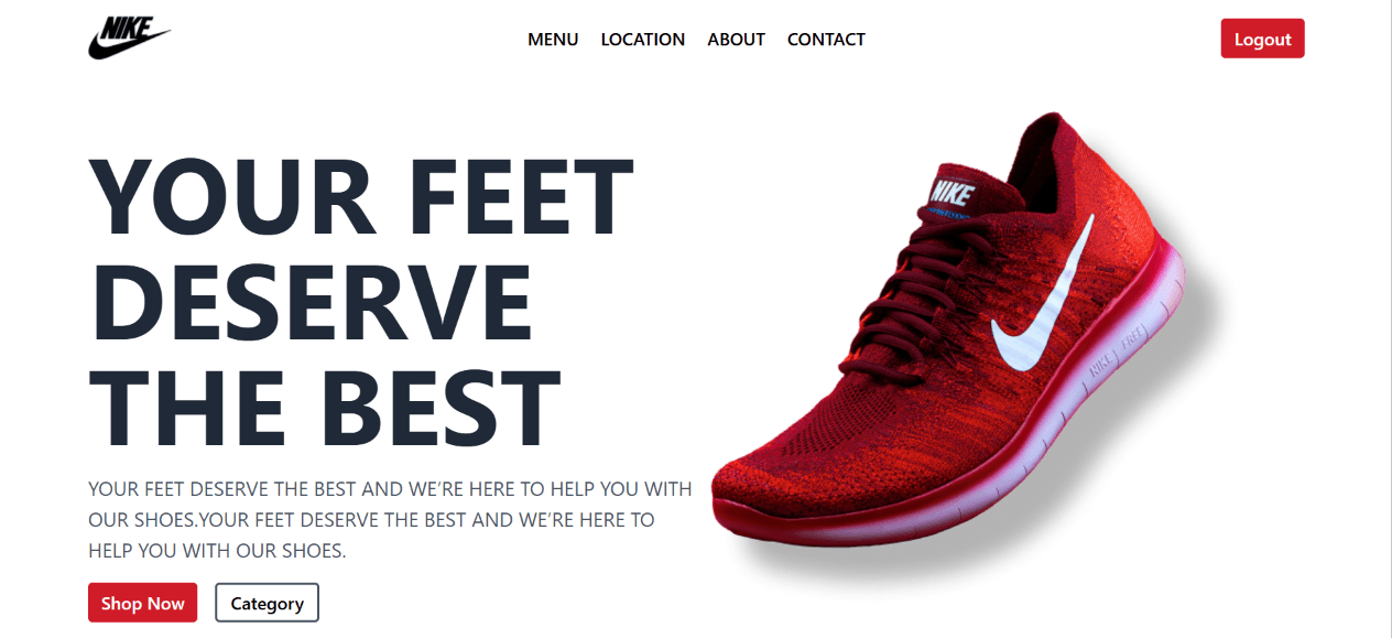 Nike Store Landing Page