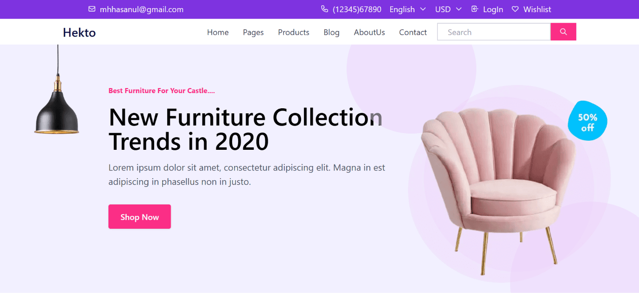 Hekto – 6-Page Furniture Website (GIAIC Hackathon)